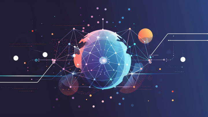 u1897251634_flat_vector_illustration_glowing_globe_with_abstr_3b913331-66b8-4c75-ad65-477120041939_0